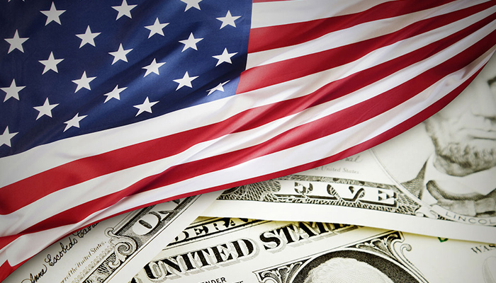 Veteran Benefits Image with American Flag and Money